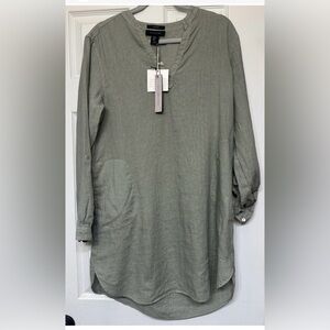 Tahari Sage 100% Linen shirt dress